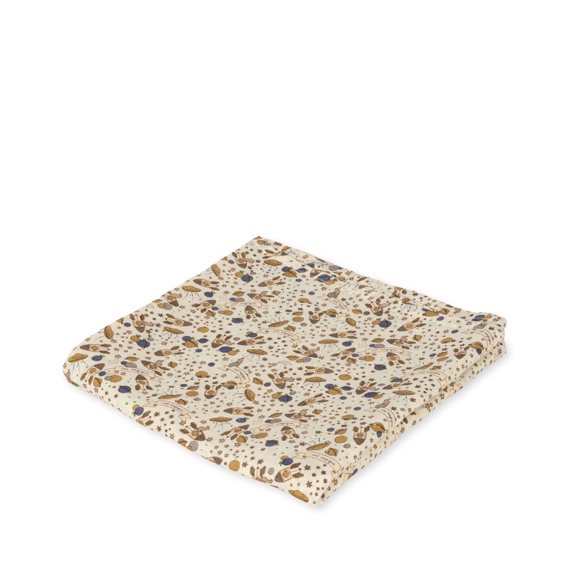 Konges Sljd Big Muslin Swaddle GOTS 120x120 Ciel Magique Bleu