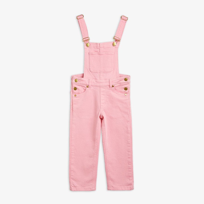 Mini Rodini Nessie Twill Dungarees Pink