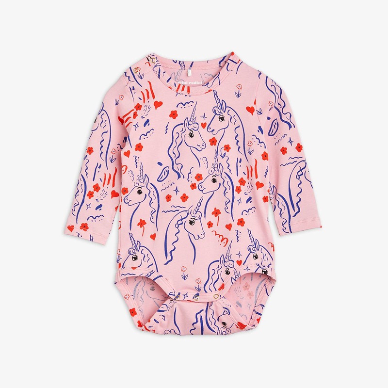 Mini Rodini Scottish Unicorns AOP Is Body Pink