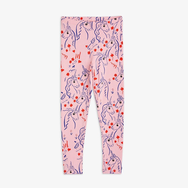 Mini Rodini Scottish Unicorns AOP Leggings Pink