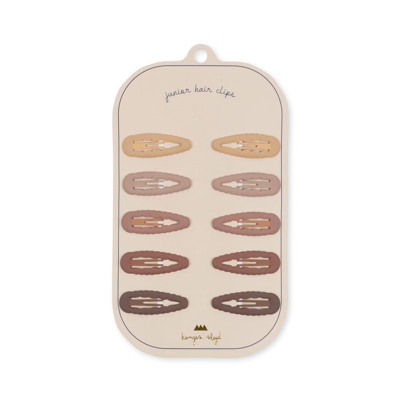 Konges Sljd 10 Pack Junior Hair Clips Scallop Rosie Shade
