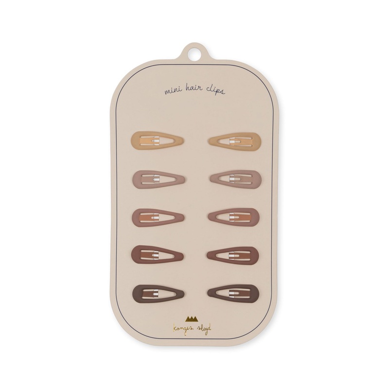 Konges Sljd 10 Pack Mini Hair Clips Drop Rosie Shade