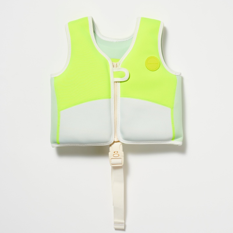 SUNNYLiFE Swim Vest Shark Tribe Blue Neon Citrus