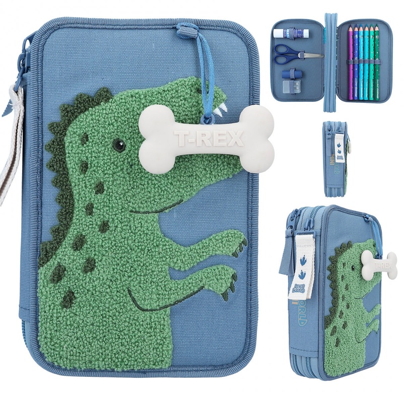 Depesche Dino World Double Pencil Case Blue Dini Mini