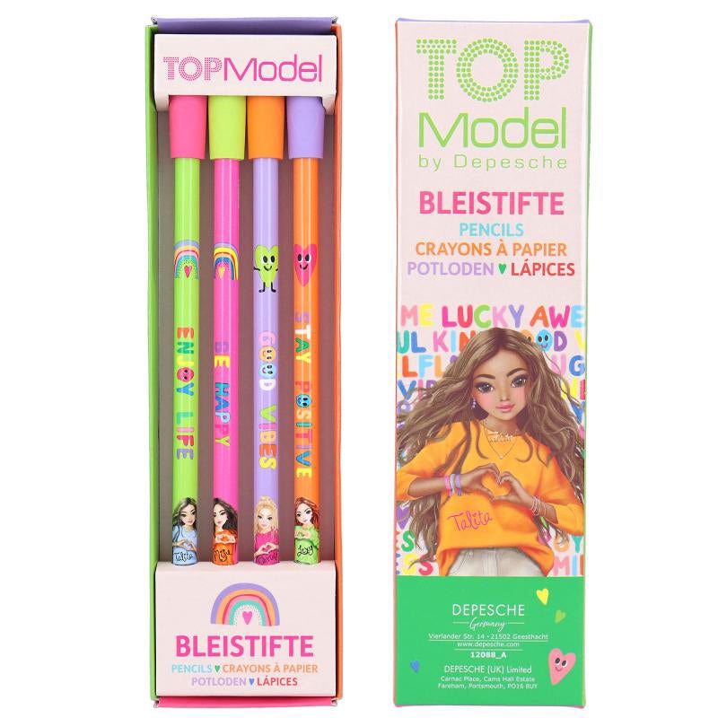 Depesche Topmodel Pencil-Set with Eraser-Topper Selflove