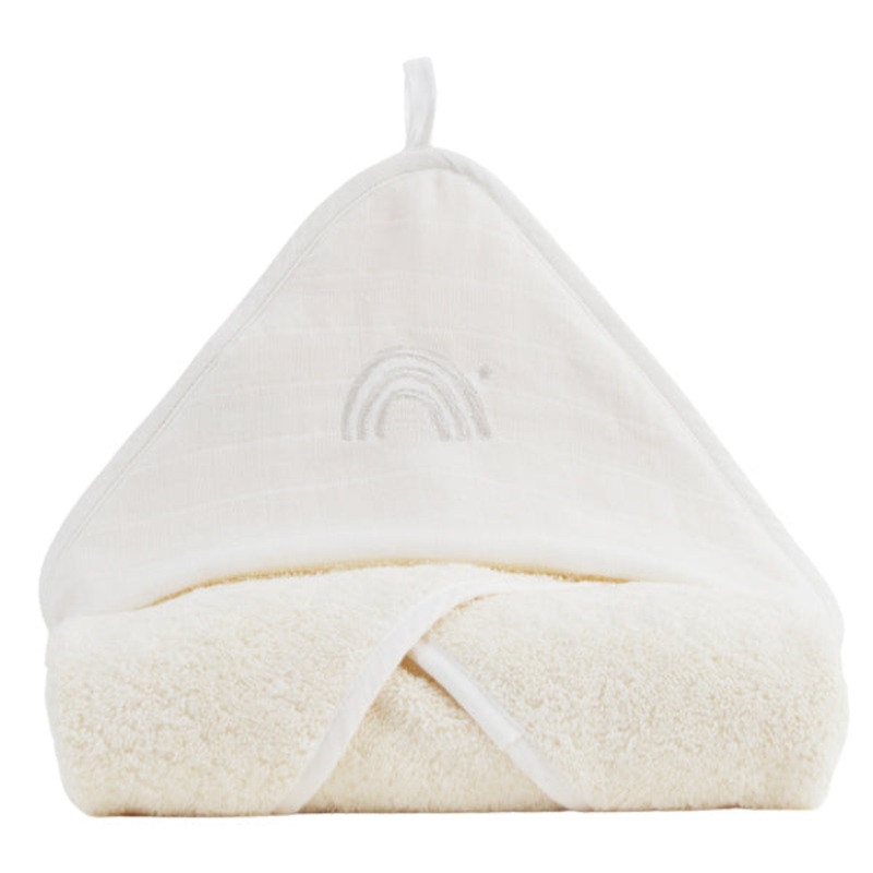 Little Crevette Hooded Towel 75x75cm Ecru