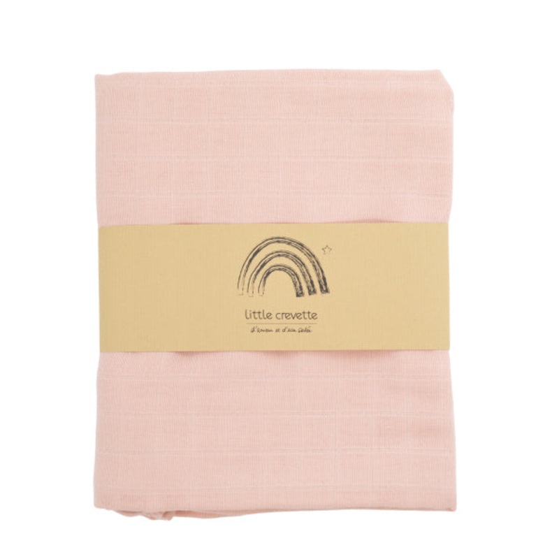 Little Crevette Large Swaddle 100x100cm Coral Pink