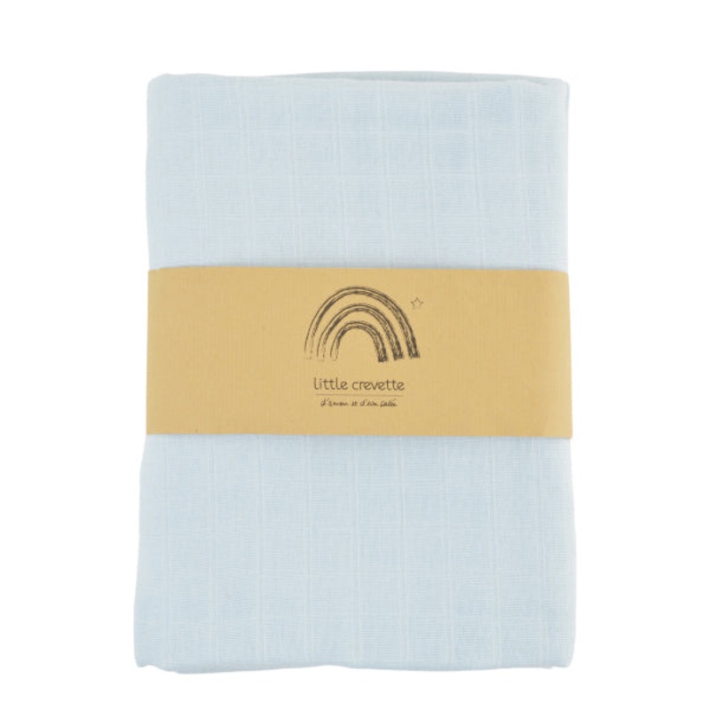 Little Crevette Large Swaddle 120x120cm Frozen Blue