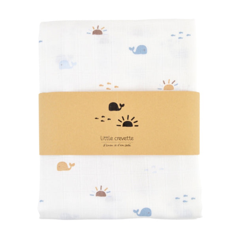 Little Crevette Large Swaddle 120x120cm Malo