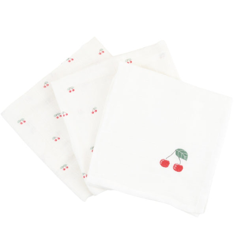 Little Crevette Set of 3 Swaddles 60x60cm Cerise