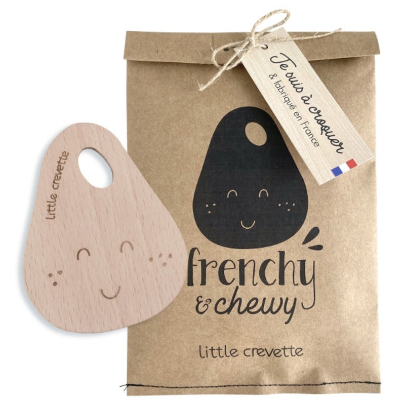 Little Crevette Wooden Teething Ring Poire