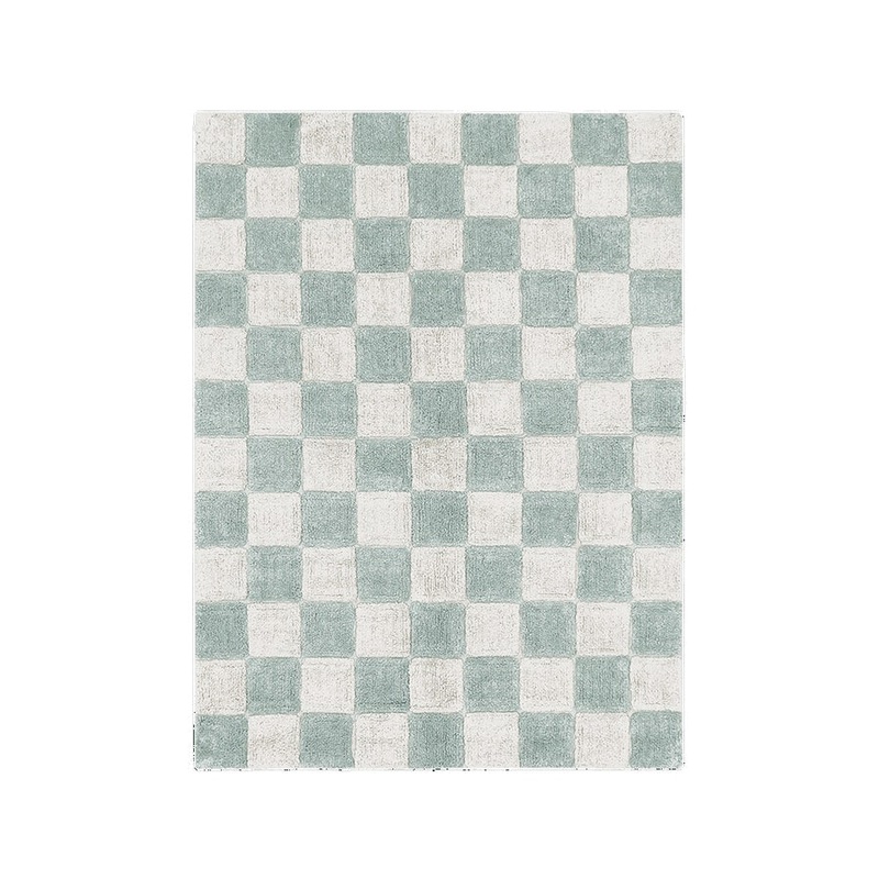 Lorena Canals Kitchen Tiles Blue Sage Machine Washable Cotton Rug - 120x160cm