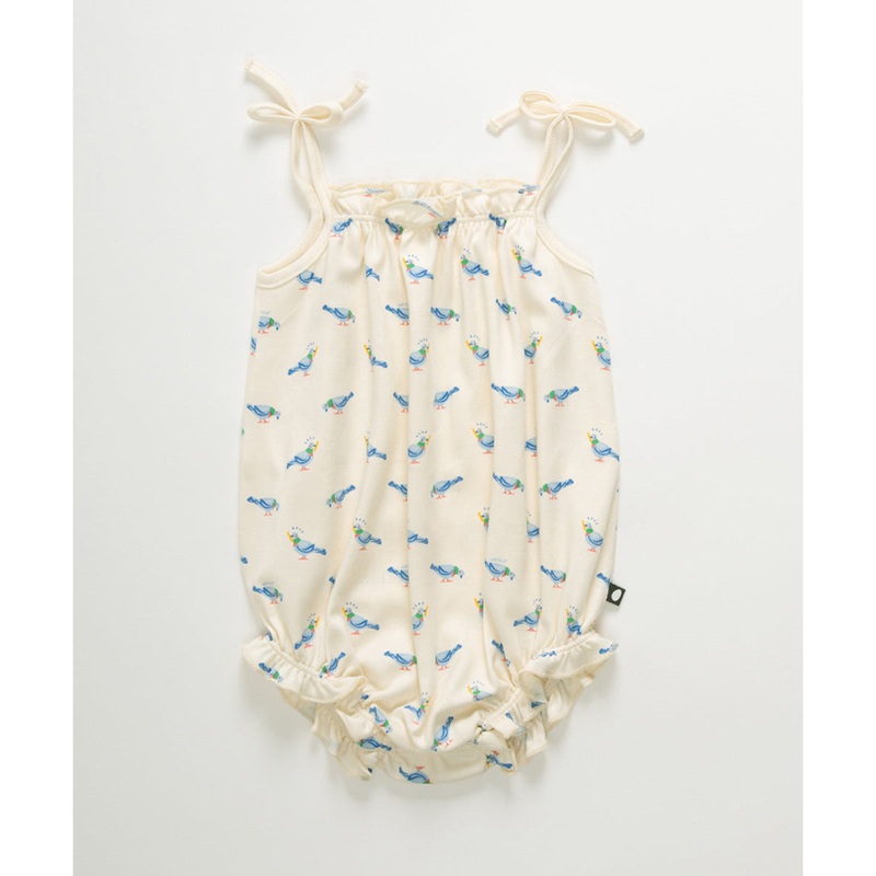 Oeuf Tie Strap Onesie Gardenia/Pigeon