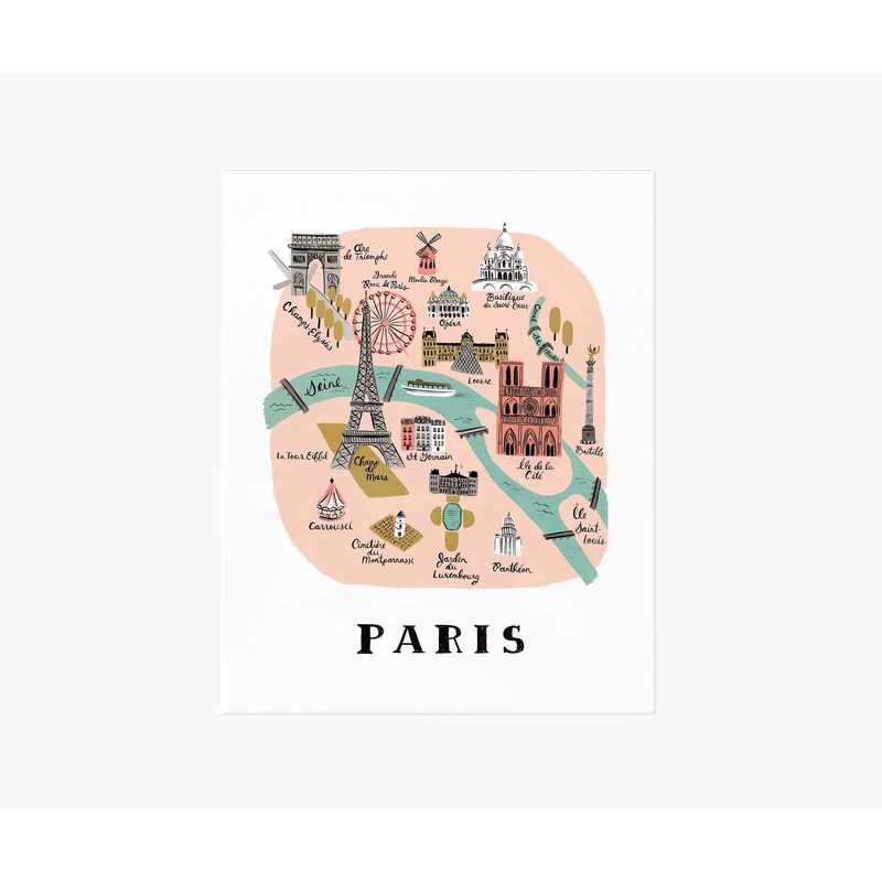 Rifle Paper Co Paris Map Print 11x14in