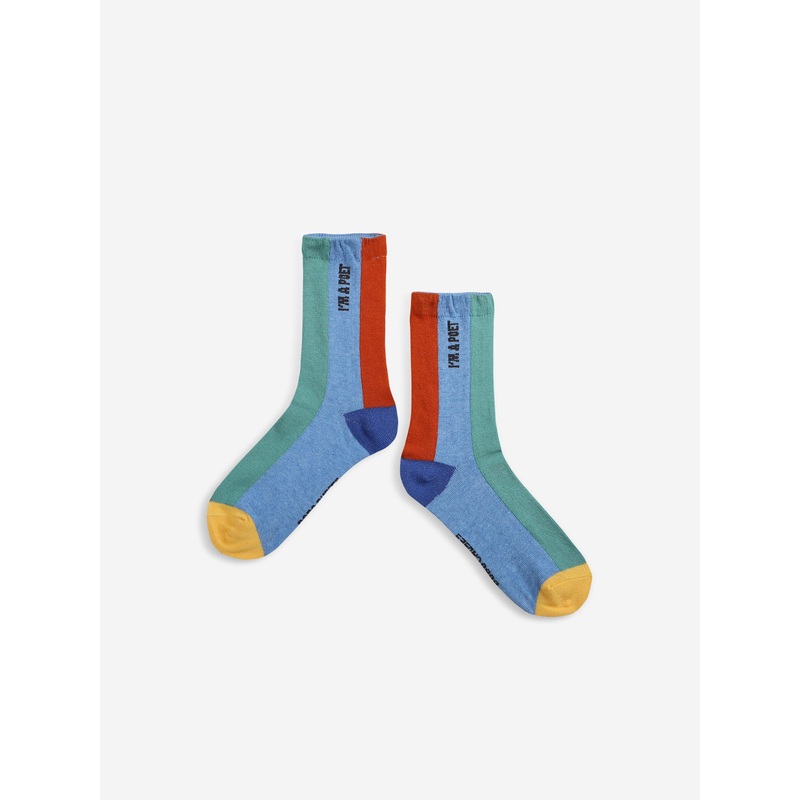 Bobo Choses Colors Stripes Blue Long Socks