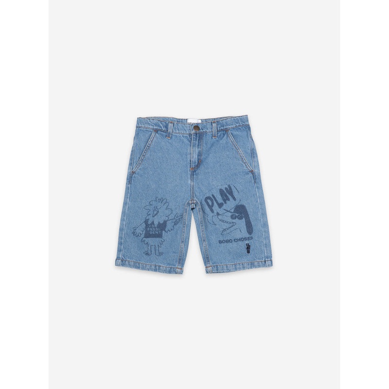 Bobo Choses Bird & Dog Play Denim Bermuda
