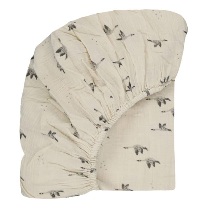 Charlie Crane Fitted Sheet for Kumi Cradle and Kuko Bassinet - Goose