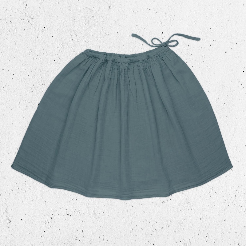 Numero 74 Organic Cotton Ava Midi Skirt Ice Blue