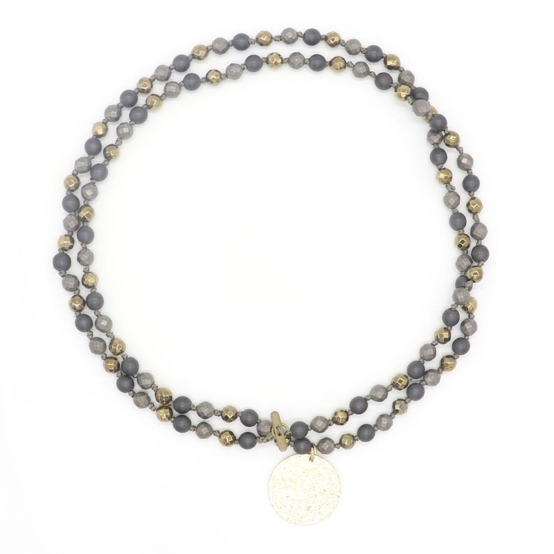 Oyat Long Necklace Stone Gold