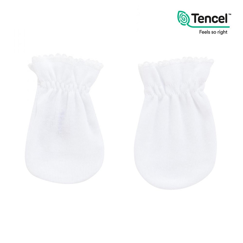 Cambrass Pair of Mittens Tencel White