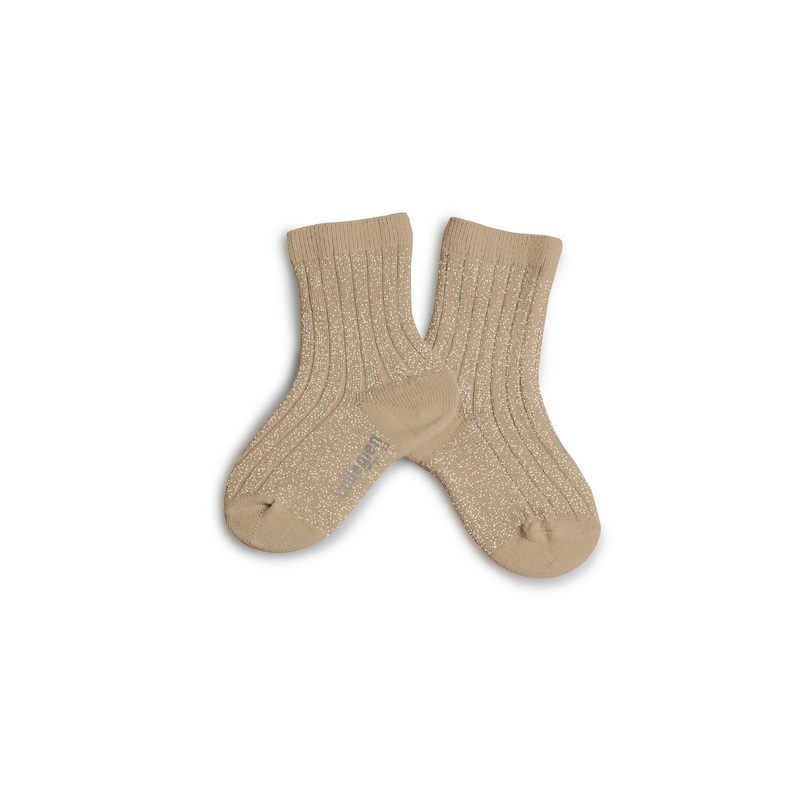 collgien Unies A Cotes Brillantes Petite Taupe Socks
