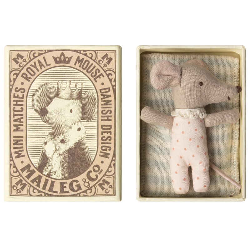Maileg Baby Mouse Sleepy Wakey In Box Girl