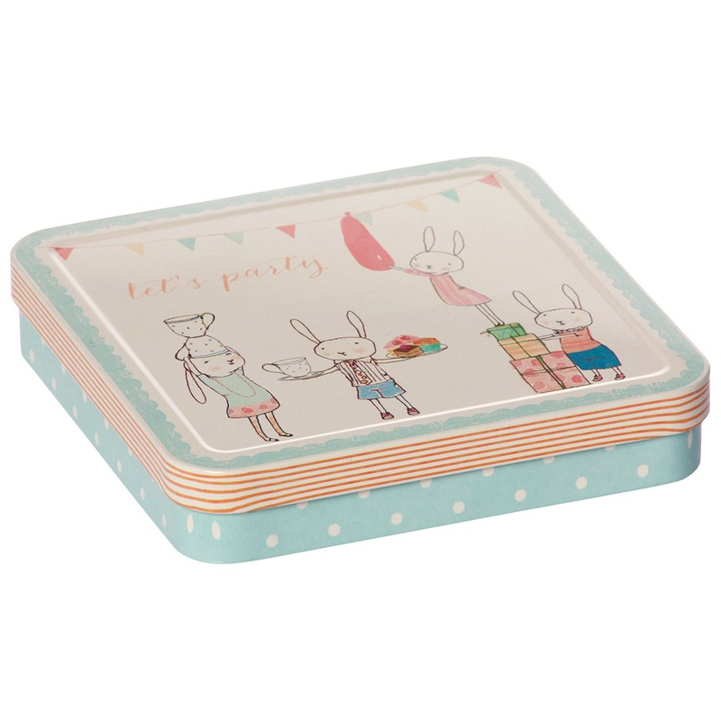Maileg Let's Party Blue Metal Box