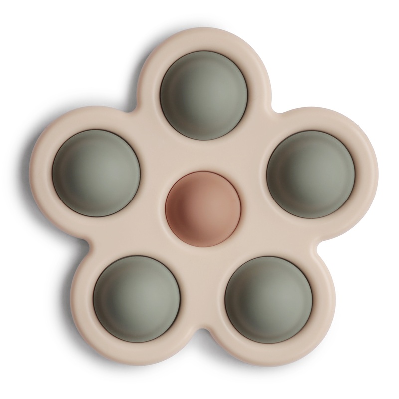 Mushie Flower Press Toy - Dried Thyme / Natural / Shifting Sand