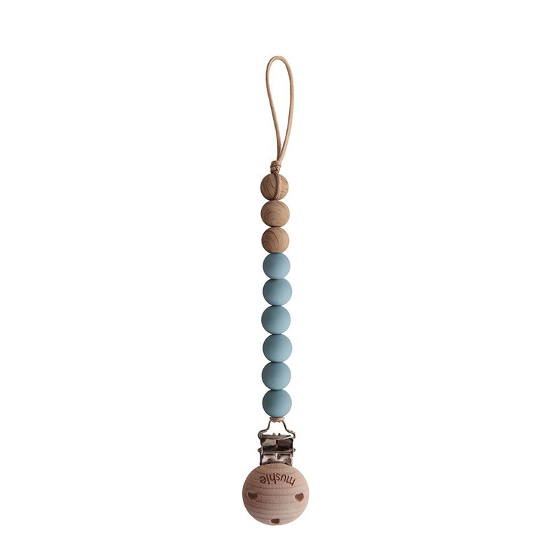 Mushie Pacifier Clips Eva - Cadet Blue
