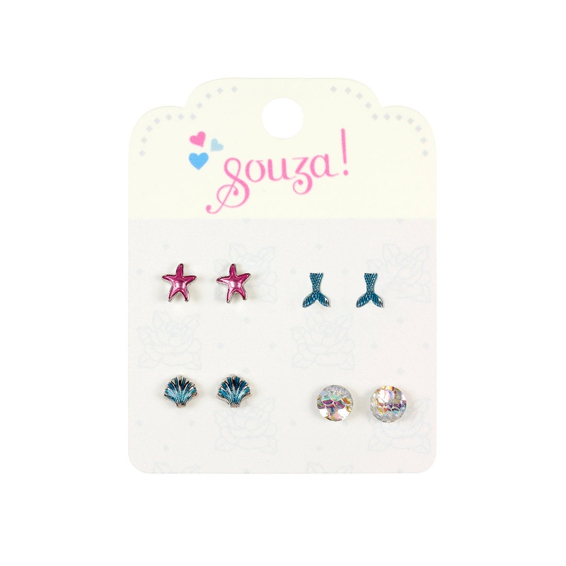 Souza Ear Pins Mermaid (4 pairs/card, 1 card)