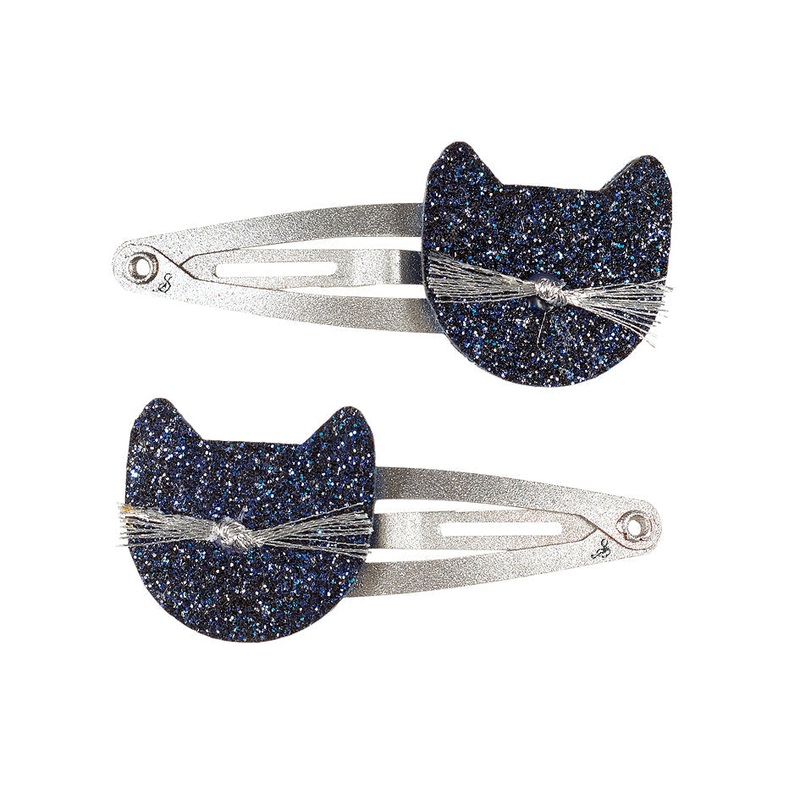 Souza Hair Clip Cat, Blue (2 pcs/card, 1 card)