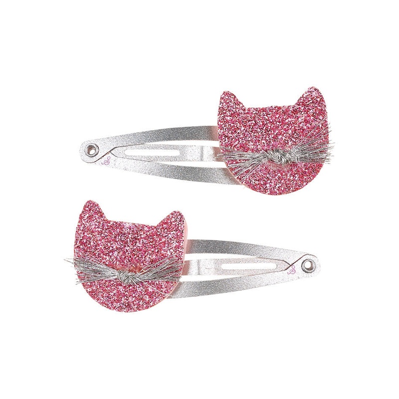 Souza Hair Clip Cat, Pink (2 pcs/card, 1 card)