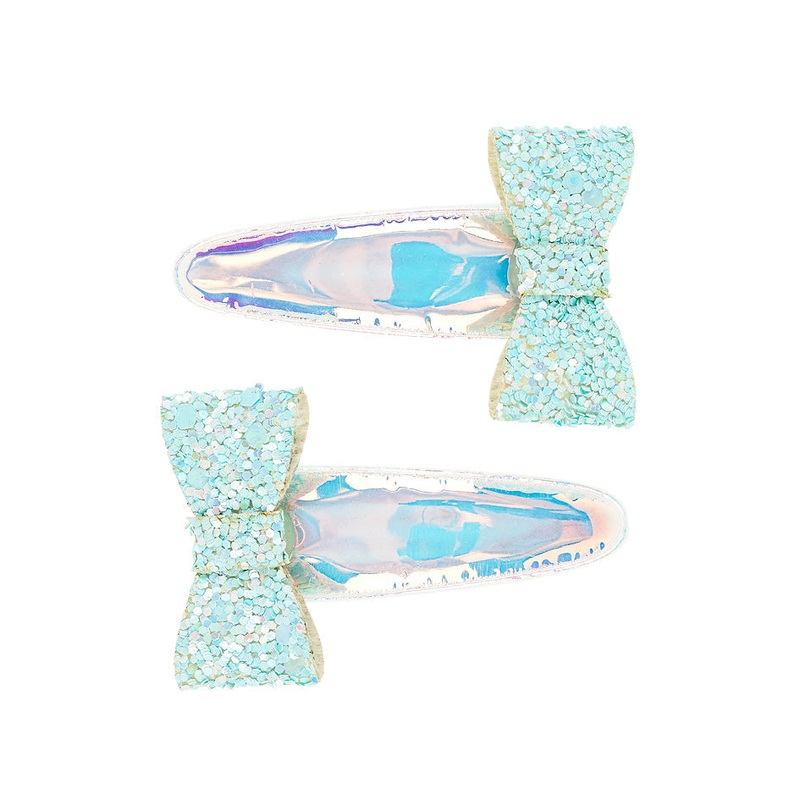 Souza Hair Clips Chantal Mint Green Bow (2 pcs/card, 1 card)