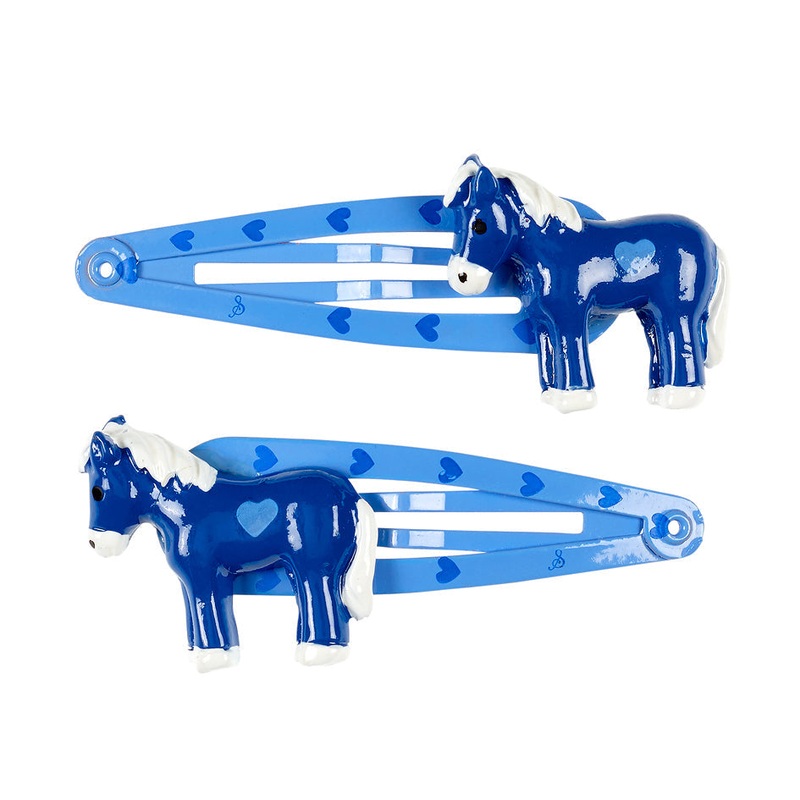 Souza Hair Clips Cira Horse, Blue (2 pcs/card)
