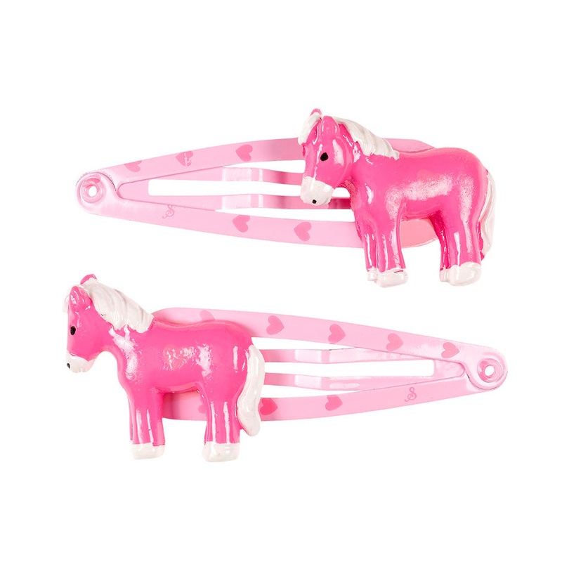 Souza Hair Clips Cira Horse, Fuchsia (2 pcs/card)