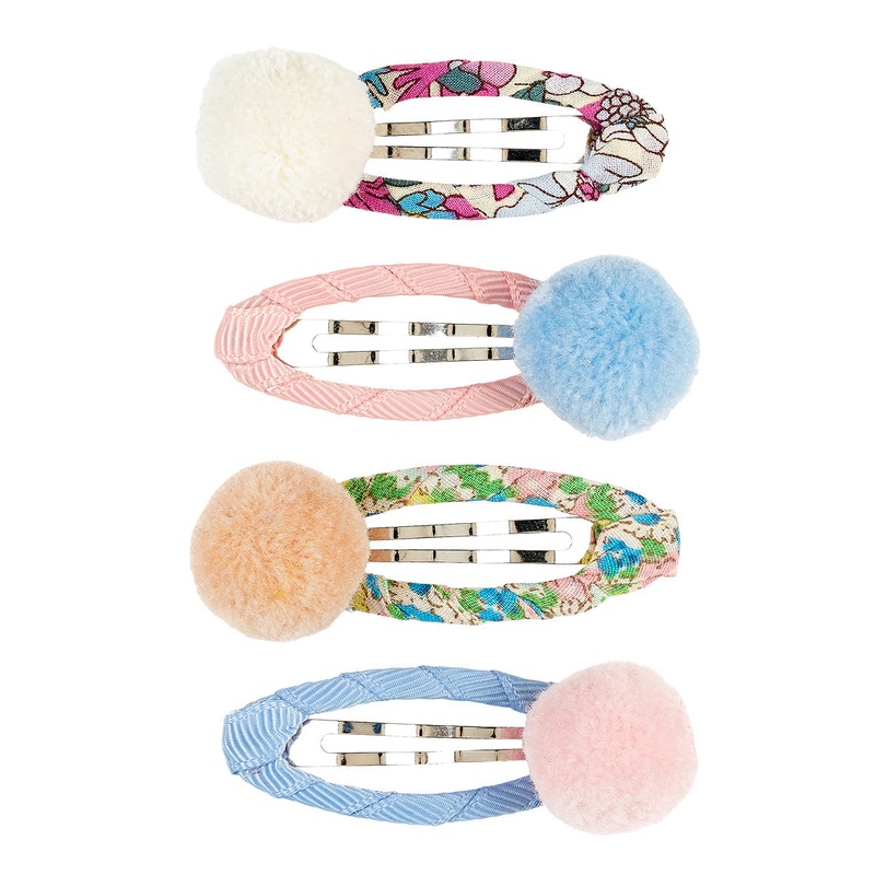 Souza Hair Clips Paige with Blue (4 pcs/card, 1 card)