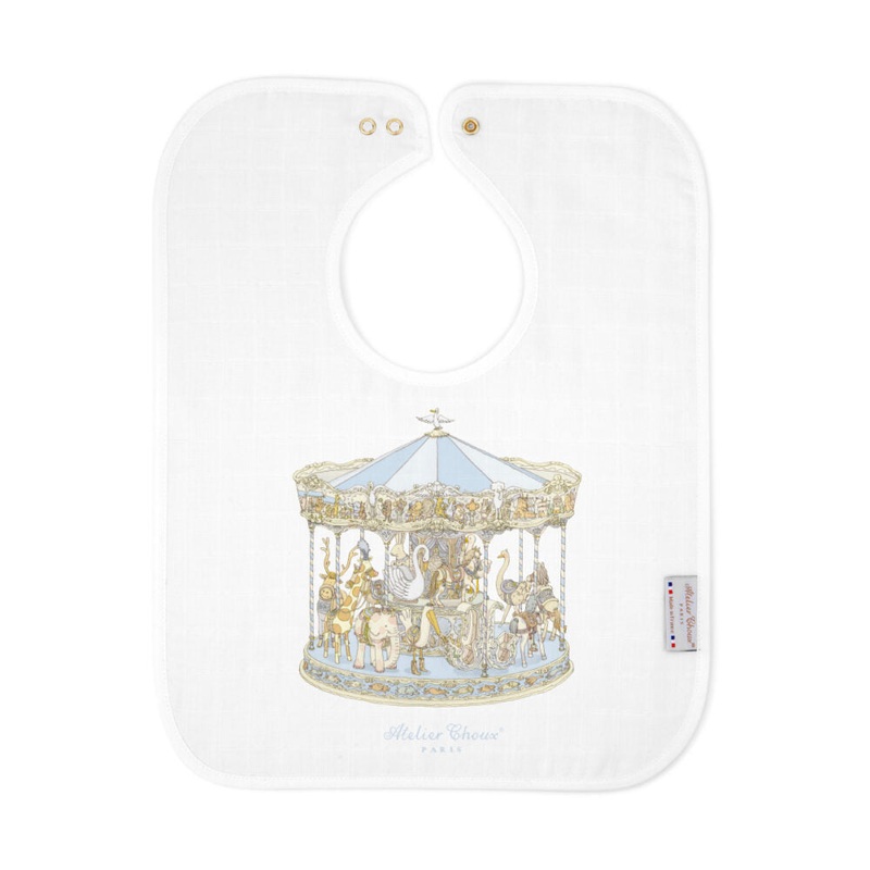 Atelier Choux Large Bib Carousel Blue