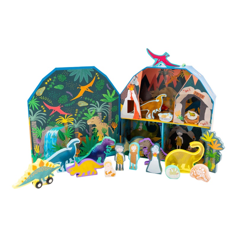 Floss & Rock Playbox with Wooden Pieces - Dinosaur