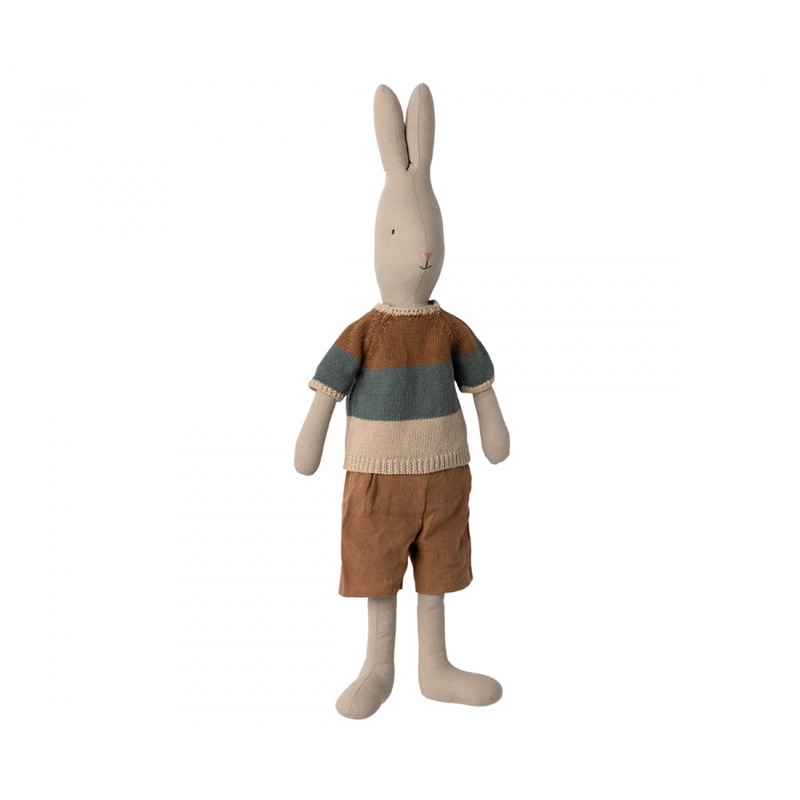 Maileg Rabbit Size 4, Classic - Knitted Shirt and Shorts
