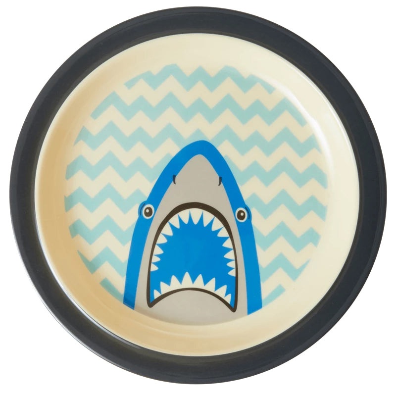Rice DK Melamine Kids Lunch Plate with Shark Print