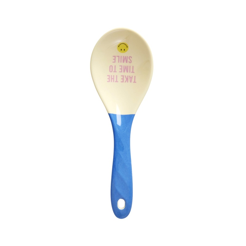 Rice DK Melamine Salad Spoon Blue Smiley