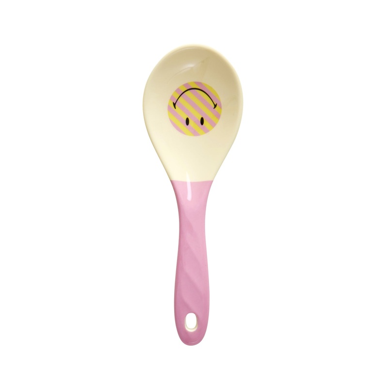 Rice DK Melamine Salad Spoon Pink Smiley