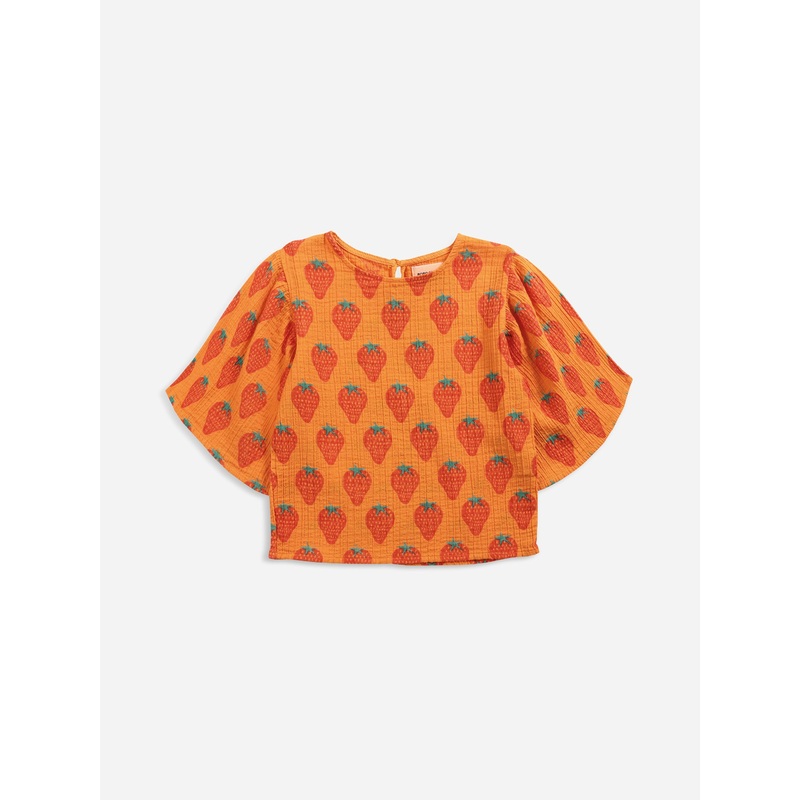Bobo Choses Strawberry All Over Woven Top