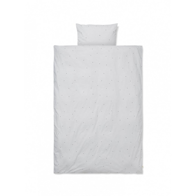 ferm LIVING Dot Embroidery Bedding - Junior - Light Grey