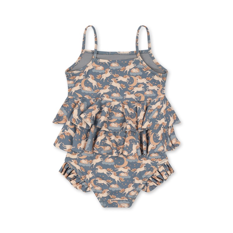 Konges Sljd Manuca Frill Swimsuit Unicorn Blue