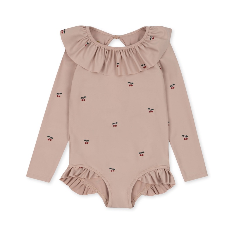 Konges Sljd Manuca LS Frill Swimsuit Cherry Blush