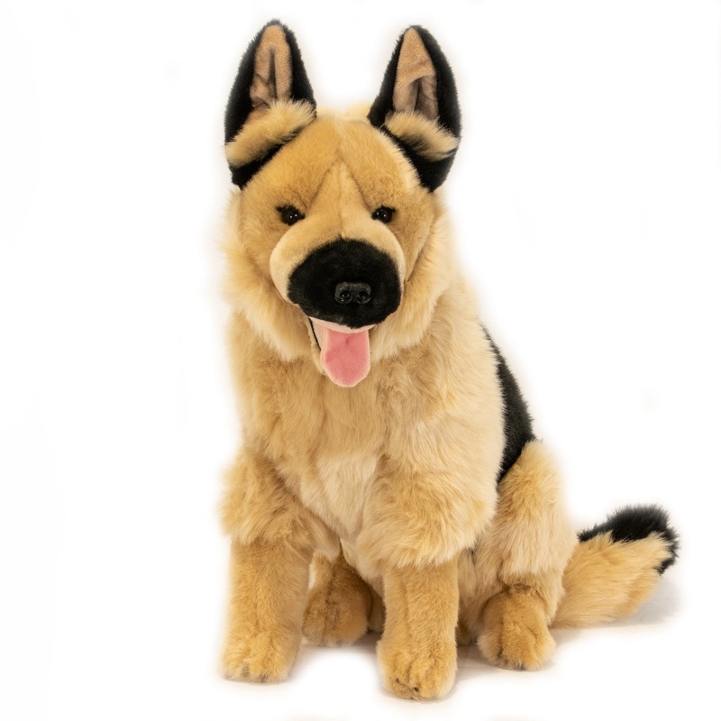 Realistic Large Black and Tan German Shepherd Sitting Pose Eco-Friendly Stella