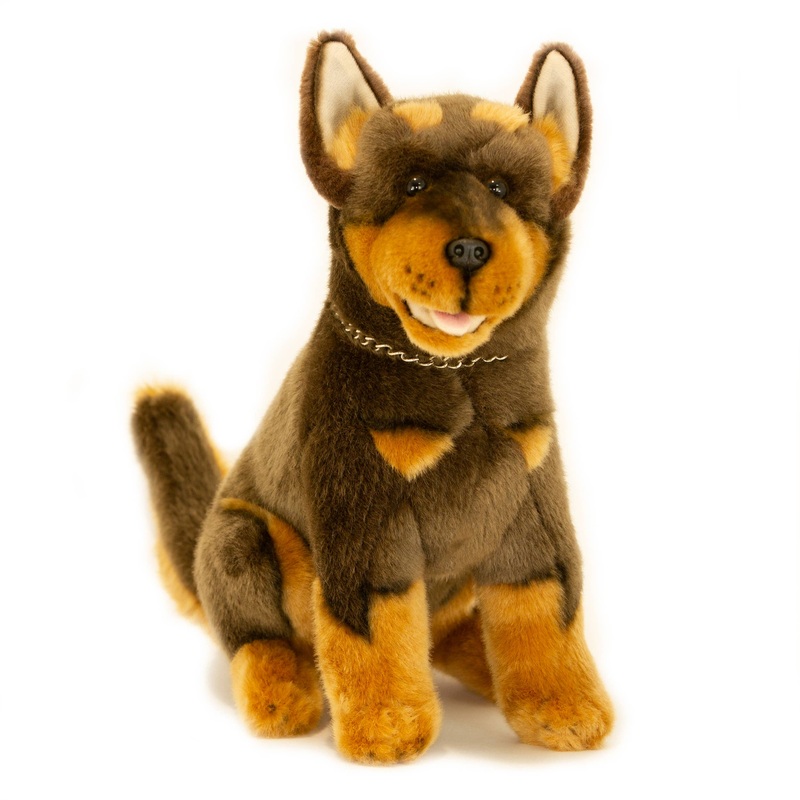 Realistic Red and Tan Australian Kelpie Plush Dog Size 36cm/14"