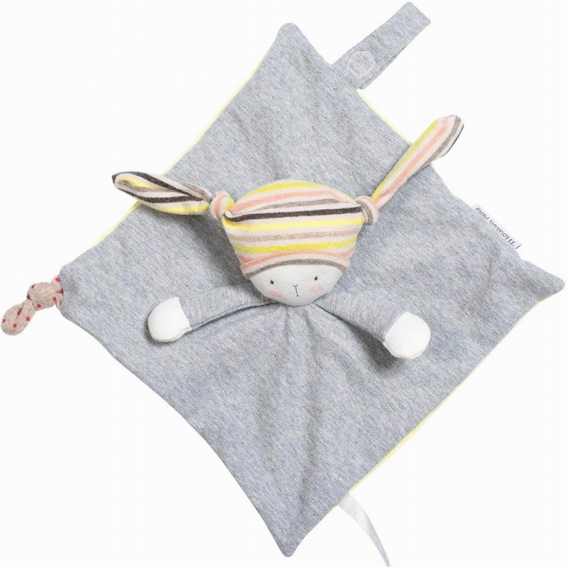 Moulin Roty Les Petits Dodos Striped Rabbit Baby Comforter