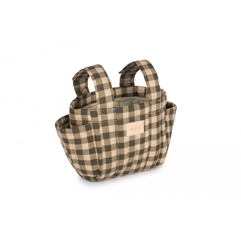 nobodinoz Hyde Park Stroller Organizer Green Checks